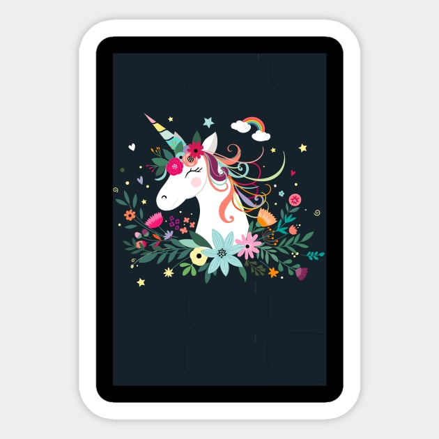 Unicorn lover T-Shirt Sticker by TAMOH65